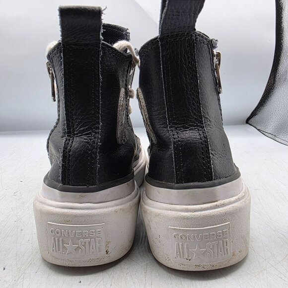 Converse Chuck Taylor All Star Lugged Lift Kids Size 1.5 Black White Shoes Zip - Picture 6 of 9